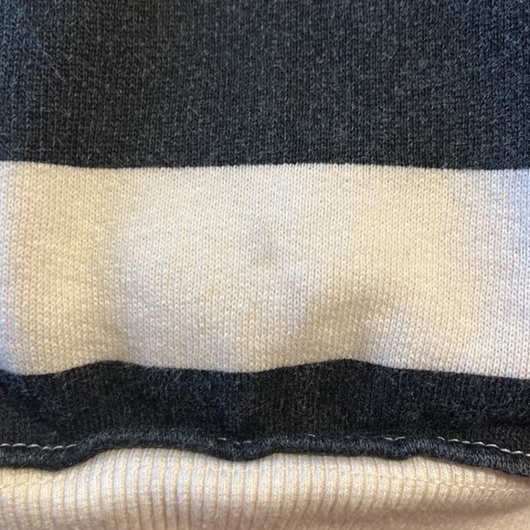 Zara Black and White Striped Sweatshirt with Yellow Smiley - Picture 4 of 5
